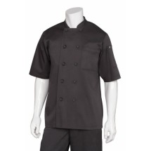 Chef Works BLSSBLK Chambery Black Chef Coat