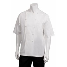 Chef Works ECSSWHT Capri Premium Cotton Short Sleeve White Chef Coat