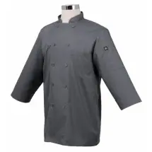 Chef Works JLCLGRY Morocco 3/4 Sleeve Gray Chef Coat