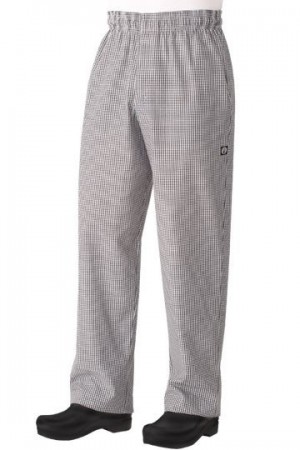 Chef Works NBMZSCH Small Check Baggy Zip Fly Chef Pants