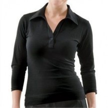 Chef Works TSWOBLK Definity Women's Black Knit Shirt