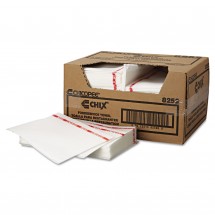 Chix Foodservice Towels, White/Red, 13&quot; x 21&quot;, 150 Cloths