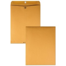 Clasp Envelope, #110, Cheese Blade Flap, Clasp/Gummed Closure, 12 x 15.5, Brown Kraft, 100/Box