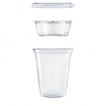 Dart Clear PET Cups with Single Compartment Insert, 12 oz. - 500 pcs