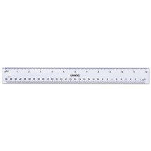 Clear Plastic Ruler, Standard/Metric, 12
