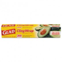 Glad ClingWrap Clear Plastic Wrap, 200 sq. ft., 12 Rolls/Carton
