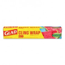 Glad ClingWrap Clear Plastic Wrap, 200 Sq. Ft. Roll