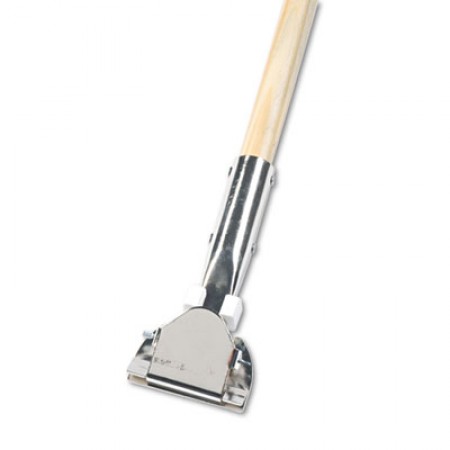 Clip-On Dust Mop Handle, Lacquered Wood, Swivel Head, 1