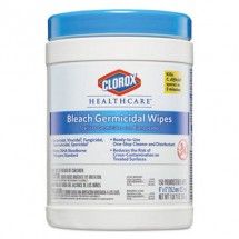 Clorox Healthcare Bleach Germicidal Wipes, 6 x 5, Unscented, 150/Canister