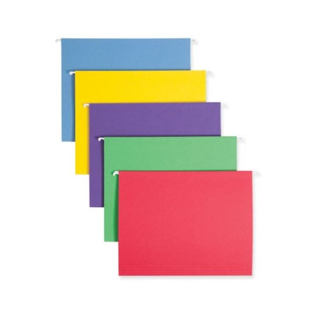 Color Hanging Folders with 1/3 Cut Tabs, Letter Size, 1/3-Cut Tab, Assorted, 25/Box