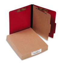 ColorLife PRESSTEX Classification Folders, 1 Divider, Letter Size, Executive Red, 10/Box