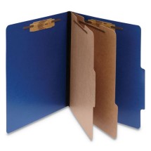 ColorLife PRESSTEX Classification Folders, 2 Dividers, Letter Size, Dark Blue, 10/Box