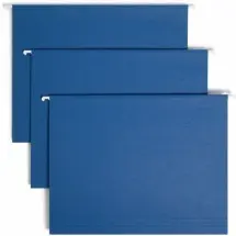 Colored Hanging File Folders, Letter Size, 1/5-Cut Tab, Navy, 25/Box
