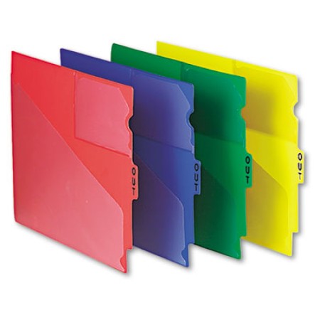 Colored Poly Out Guides with Center Tab, 1/3-Cut End Tab, Out, 8.5 x 11, Green, 50/Box