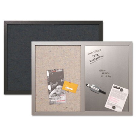 Combo Bulletin Board, Bulletin/Dry Erase, 24X18, Black Frame