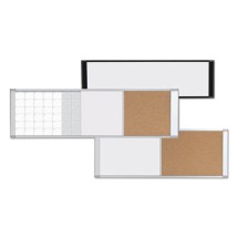 Combo Cubicle Workstation Dry Erase/Cork Board, 36x18, Silver Frame