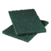 Commercial Heavy-Duty Scouring Pad, Green, 6 x 9, 12/Pack