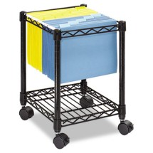 Compact Mobile Wire File Cart, One-Shelf, 15.5w x 14d x 19.75h, Black