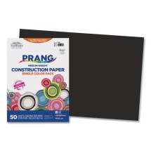Construction Paper, 58 Lb., 12 x 18, Black, 50/Pack