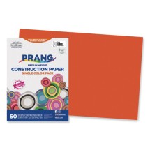 Construction Paper, 58 Lb., 12 x 18, Orange, 50/Pack