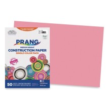 Construction Paper, 58 Lb., 12 x 18, Pink, 50/Pack