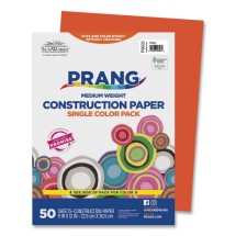 Construction Paper, 58 Lb., 9 x 12, Orange, 50/Pack