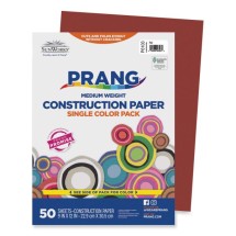 Construction Paper, 58 Lb., 9 x 12, Red, 50/Pack