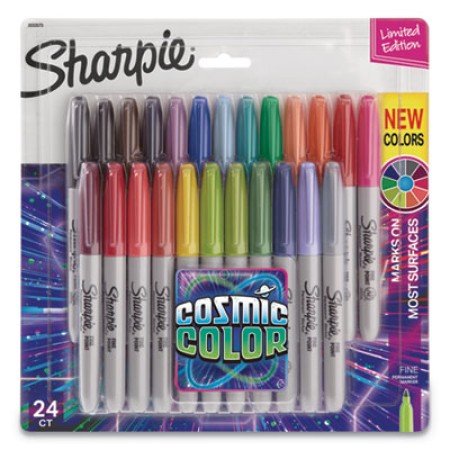 Sharpie Cosmic Color Permanent Markers, Medium Bullet Tip, Assorted Colors, 24/Pack