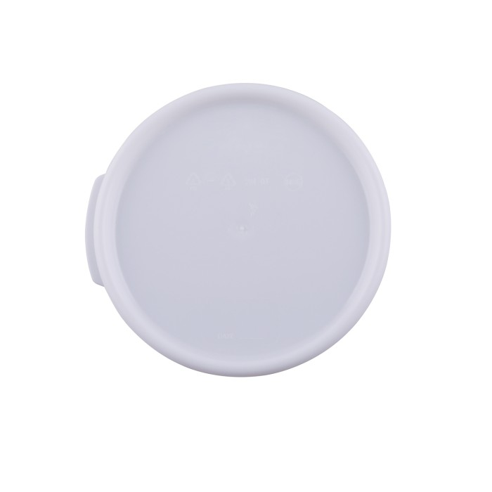 CAC China FS3R-1CV-W Cover Round White Food Storage Container for 1 Qt.