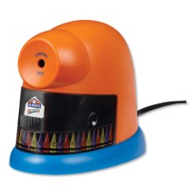 CrayonPro Electric Sharpener, School Version, AC-Powered, 5.63" x 8.75" x 7.13", Orange/Blue