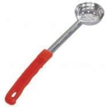 Crestware SPO2P Perforated Portion Control Spoon, Red Handle 2 oz.