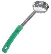 Crestware SPO4P Perforated Portion Control Spoon, Green Handle 4 oz.