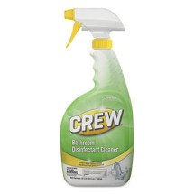 Crew Bathroom Disinfectant Cleaner, Floral Scent, 32 oz. Spray Bottle, 4/Carton
