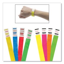 Crowd Management Wristband, Sequential Numbers, 9 3/4 x 3/4, Neon Orange, 500/Pack