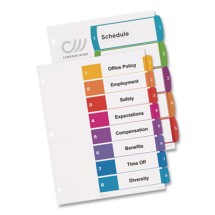 Customizable Table of Contents Ready Index Dividers with Multicolor Tabs, 12-Tab, 1 to 12, 11 x 8.5, White, 3 Sets