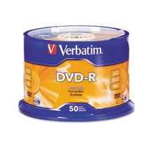 DVD-R Discs, 4.7GB, 16x, Spindle, Silver, 100/Pack