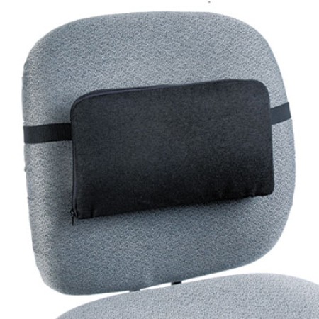 Deluxe Lumbar Support Cushion with Memory Foam, 12.5w x 2.5d x 7.5h, Black