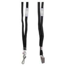 Deluxe Safety Lanyards, Clip Style, 36" Long, Black, 24/Box