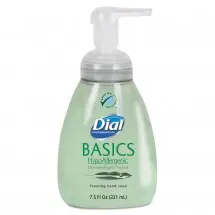 Dial Basics Hypoallergenic Foaming Hand Soap Pump, 7.5 oz., 8/Case