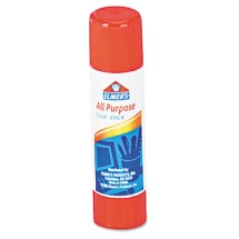 Disappearing Glue Stick, 0.77 oz., Applies White, Dries Clear, 12/Pack