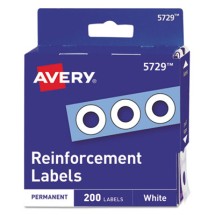 Dispenser Pack Hole Reinforcements, 1/4" Dia, White, 1000/Pack