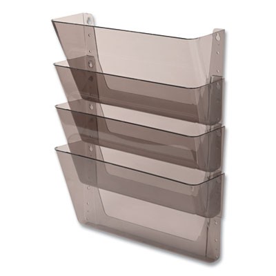 DocuPocket Stackable Four-Pocket Wall File, Letter, 13 x 4 x 7, Smoke