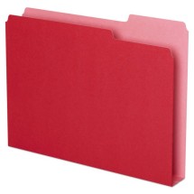 Double Stuff File Folders, 1/3-Cut Tabs, Letter Size, Red, 50/Pack