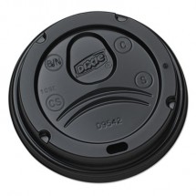 Dixie Black Plastic Drink-Thru Lids, Fits 10 - 20 oz Cups, 1000Carton