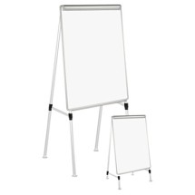 Dry Erase Easel Board, Easel Height: 42" to 67", Board: 29" x 41", White/Silver