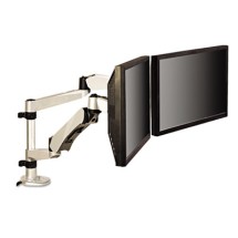 Dual Monitor Arm Mount, 5w x 21.5d x 27h, Silver