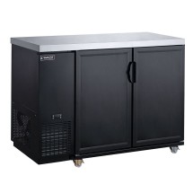 Dukers DBB60-M2 Two Solid Door Refrigerated Black Back Bar Cooler 61&quot;