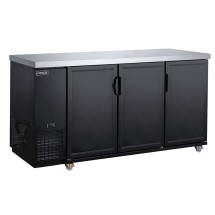 Dukers DBB72-M3 Three Solid Door Refrigerated Black Back Bar Cooler 73&quot;