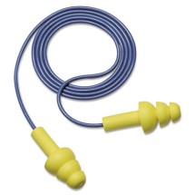 3M E-A-R UltraFit Multi-Use Earplugs, Corded, 25NRR, Yellow/Blue, 50 Pairs