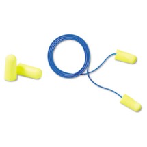 3M E-A-Rsoft Yellow Neon Soft Foam Earplugs, Corded, Regular Size, 200 Pairs